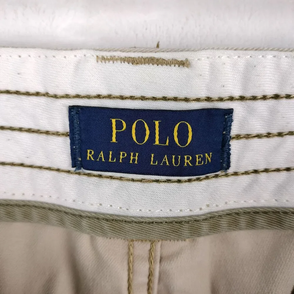 Polo Ralph Lauren Cargo Shorts Mens 40 Beige Gellar Military Paratrooper Pockets